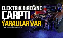 Devrek'te otomobil elektrik direğine çarptı! Yaralılar var!