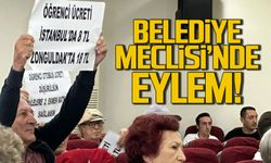 Belediye Meclisinde eylem! Pankart kaldırdılar!