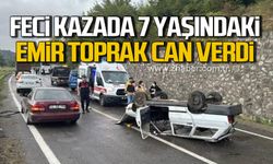 Çaycuma'da feci kazada 7 yaşındaki Emir Toprak can verdi!