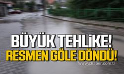 Zonguldak'ta yollar göle döndü, mahalleli mazgal istedi