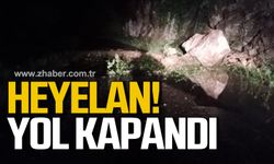 Alaplı'da heyelan! Yol kapandı!