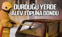 Kozlu'da yangın! Durduğu yerde alev aldı