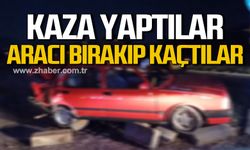 Çaycuma'da kaza yaptılar! Aracı bırakıp kaçtılar!