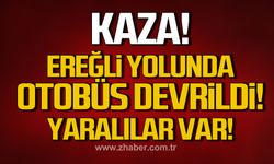 Zonguldak'ta yolcu midibüsü devrildi; Yaralılar var