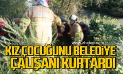 Bartın'da ırmağa atlayan kız çocuğunu belediye personeli kurtardı!