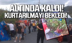 Patpat devrildi, altında kaldı! Kurtarılmayı bekledi