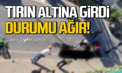 Alaplı'da tırın altına girdi! Durumu ağır!