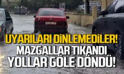 Zonguldak uyarıları dinlemedi! Yollar göle döndü!