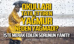 Okulları tatil ettiren yağmur neden yağmadı? İşte merak edilen sorunun yanıtı!