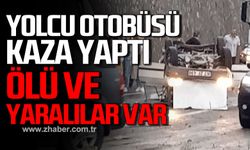 Yolcu otobüsü otomobile çarptı! Ölü ve yaralılar var!