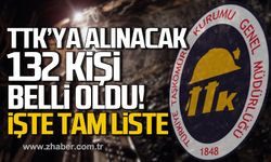 TTK'ya Zonguldak'tan alınacak 132 kişi belli oldu! İşte tam liste!