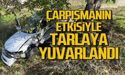 Devrek'te otomobil tarlaya yuvarlandı! 1 yaralı