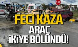 Bartın'da feci kazada araç ikiye bölündü! Çok sayıda yaralı var!