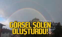 Çifte gökkuşağı görsel şölen oluşturdu!