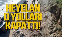 Heyelan fabrikaların yolunu kapattı