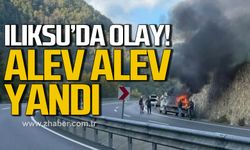 Ilıksu'da olay! Alev alev yandı!