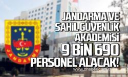 Jandarma ve Sahil Güvenlik Akademisi 9 bin 690 sözleşmeli uzman erbaş alacak!