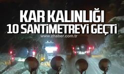 Karabük'te kar kalınlığı 10 santimetreyi geçti!