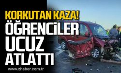 Çaycuma'da öğrenci servisi ticari araca çarptı!