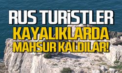 Amasra'da Rus turistler kayalıklarda mahsur kaldılar