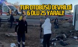 Aksaray'da tur otobüsü devrildi! 6 ölü 25 yaralı!