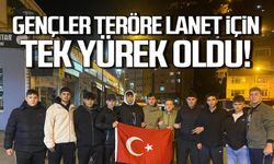 Gençler teröre lanet için tek yürek oldu!