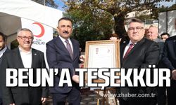 Kızılay haftasında BEUN'a altın madalya ve plaket!