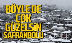 Beyaz örtüyle kaplanan Safranbolu güzelliğiyle yine büyüledi