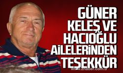 Tahsin Güner'in ailesinden teşekkür!