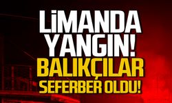 Kozlu Limanı'nda yangın! Balıkçılar seferber oldu!