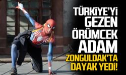 Türkiye’yi Gezen Örümcek Adam Zonguldak’ta dayak yedi