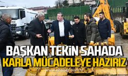 Başkan Nuri Tekin sahada! "Karla mücadeleye hazırız"