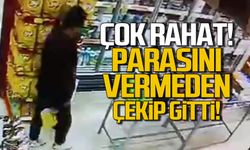 Alkollü ürünleri böyle aldı! Parasını vermeden çekip gitti!