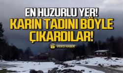 Zonguldak'ta karın keyfini böyle çıkardılar!