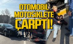 Otomobil motosikletle çarpıştı! Sürücü yaralı!