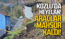 Kozlu'da heyelan! Araçlar mahsur kaldı!