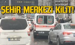 Zonguldak'ta şehir merkezinde trafik kilit!