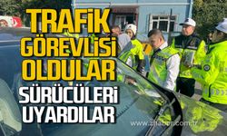 Engelli bireyler trafik görevlisi olup sürücüleri uyardı