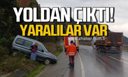 Alaplı'da otomobil yoldan çıktı! Yaralılar var!