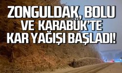 Zonguldak, Bolu ve Karabük'te kar yağışı başladı!