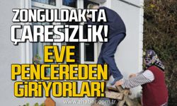 Zonguldak'ta heyelan faciası! Evlerine camdan giriyorlar