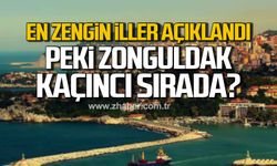 En zengin iller belli oldu! Peki Zonguldak kaçıncı sırada?