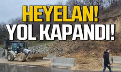 Gölyaka'da heyelan! Yol kapandı!