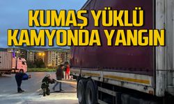 Bartın'a geliyordu! Kumaş yüklü kamyonda yangın!