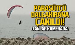 Akçakoca'da kaza! Paraşütçü kayalıklara çakıldı!