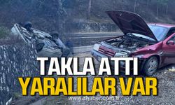 Karabük'te otomobil takla attı! Yaralılar var!