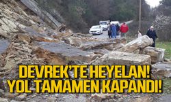 Devrek'te heyelan! Yol tamamen kapandı!