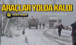 Zonguldak'ta araçlar yolda kaldı!