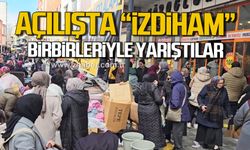 Alaplı'da mağaza açılışında izdiham! Birbirleriyle yarıştılar!