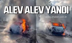 Karabük'te seyir halindeki otomobil alev alev yandı!